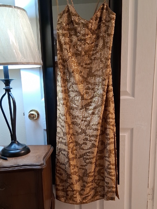 Anthropologie Dresses & Skirts - Anthropologie Champagne Sequin Slip Dress